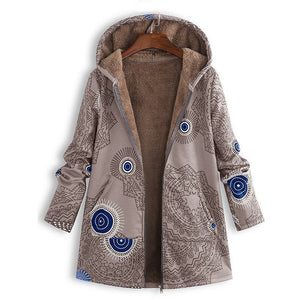 Myrthe™ Warme Fleece Jas met Boho Print
