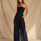 Elegante strapless jumpsuit voor dames – Wijd gesneden voor de zomer