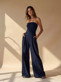 Elegante strapless jumpsuit voor dames – Wijd gesneden voor de zomer