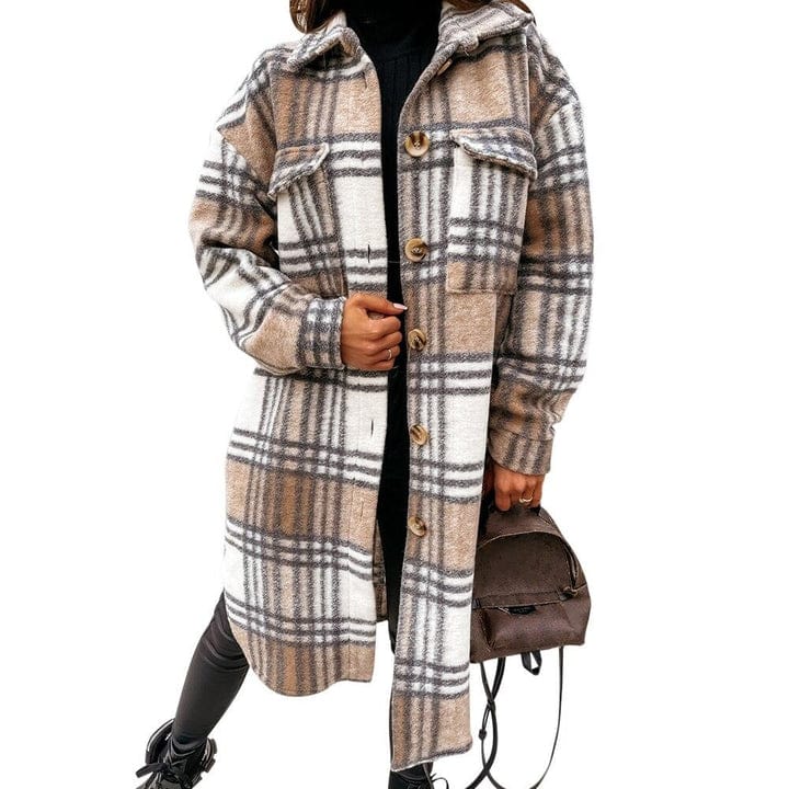 Carlotta™ Geruite Lange Shacket