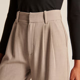 Elegante Wide-Leg Broek in Beige – Minimalistische Stijl voor Elke Gelegenheid