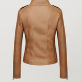 Dames Imitatie Leren Jas Met Ritssluiting