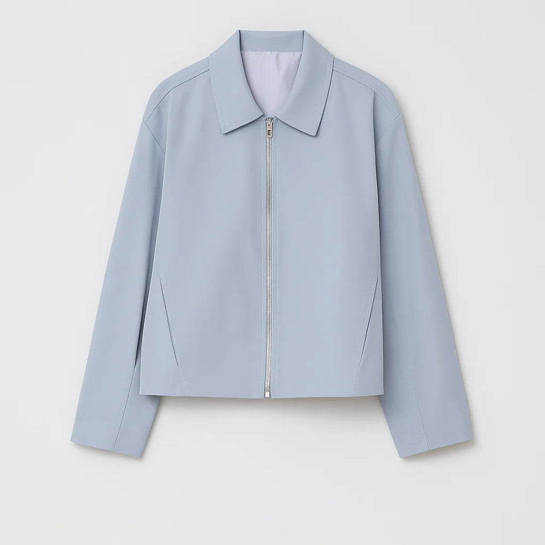 Korte Jas met Rits en Minimalistisch Design
