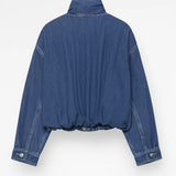 Denim Jas met Ritssluiting en Moderne Pasvorm