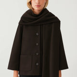Elegante Jas met Sjaalkraag en Knopen
