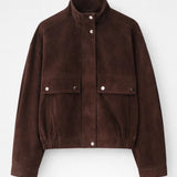 Korte Jas Dames - Oversized Model met Opstaande Kraag en Zakken