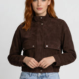 Korte Jas Dames - Oversized Model met Opstaande Kraag en Zakken