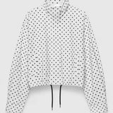 Dames Hoodie Met Polkadot Print En Trekkoord