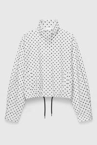Dames Hoodie Met Polkadot Print En Trekkoord