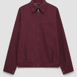 Bordeaux Rode Casual Herenjas Met Ritssluiting