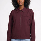 Bordeaux Rode Casual Herenjas Met Ritssluiting