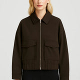 Casual Korte Jas met Rits en Minimalistisch Design