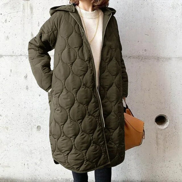 Gewatteerde™ Lange Jas | Warm en Trendy | Met Capuchon
