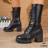 Fleur™ Stoere Dames Veterlaarzen