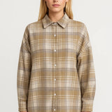 Geruite Oversized Blouse met Knoopsluiting