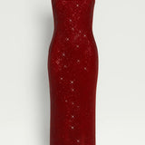 Dames Pailletten Maxi Jurk Met Open Rug