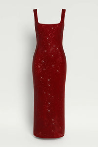 Dames Pailletten Maxi Jurk Met Open Rug