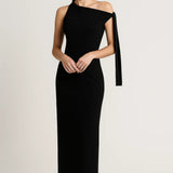 Witte Elegante One Shoulder Maxi Jurk