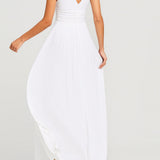 Witte Elegante V Hals Maxi Jurk