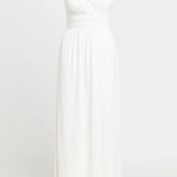 Witte Elegante V Hals Maxi Jurk
