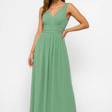 Witte Elegante V Hals Maxi Jurk
