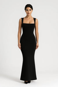 Zwarte Elegante Bodycon Maxi Jurk