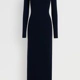 Dames Gebreide Maxi Jurk Met Lange Mouwen