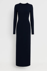 Dames Gebreide Maxi Jurk Met Lange Mouwen