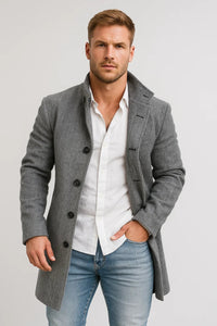 Lange Jas Heren | Klassiek | Met Knopen | Winter | Comfortabele pasvorm