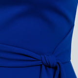 Blauwe Elegante One Shoulder Maxi Jurk