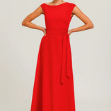 Blauwe Elegante One Shoulder Maxi Jurk