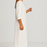 Minimalistische Maxi Jurk met Losse Pasvorm en Lange Mouwen