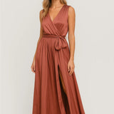 Elegante Wikkel Maxi Jurk met Tailleband