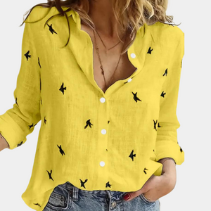 Louise™ Dames Blouse met Zwaluwprint