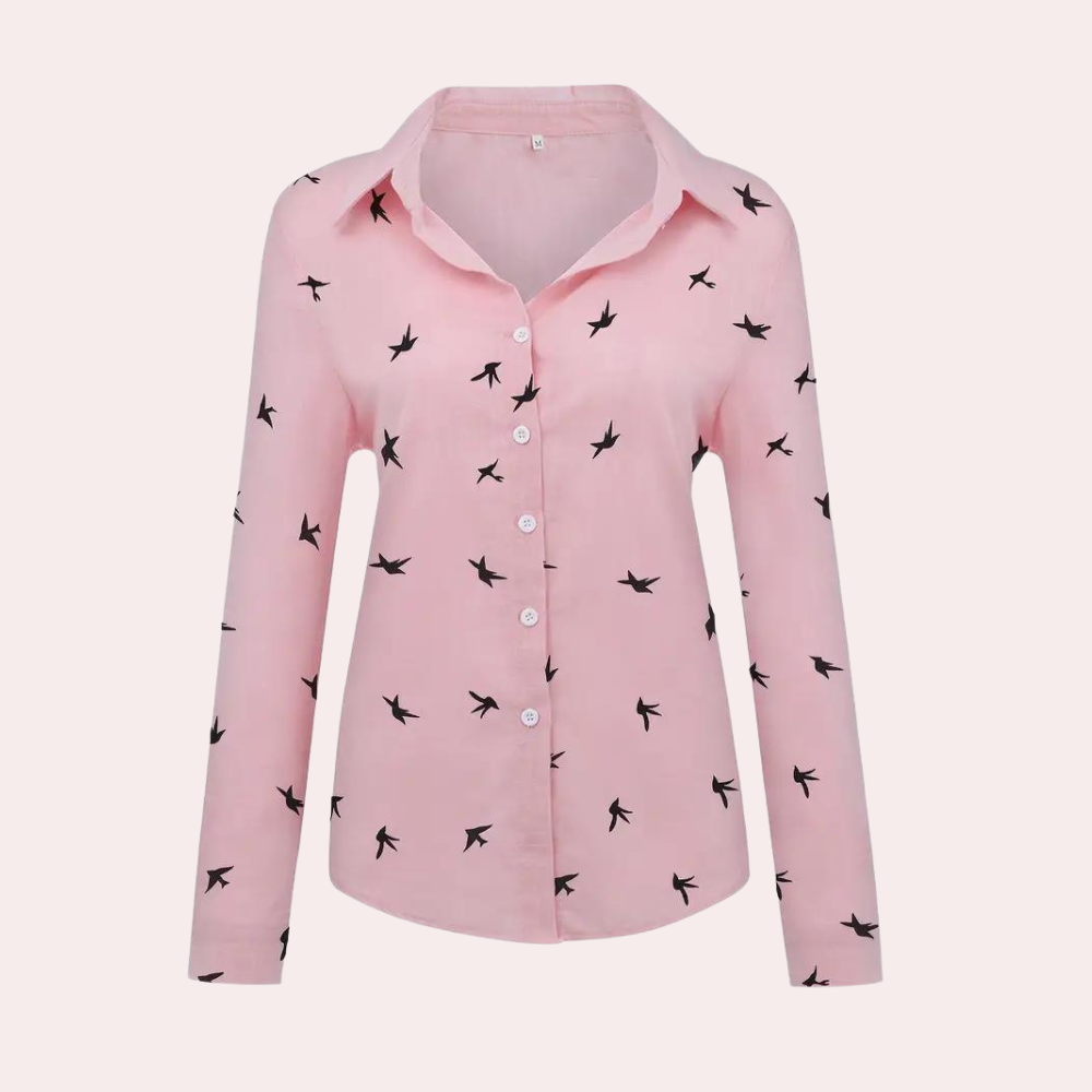 Louise™ Dames Blouse met Zwaluwprint