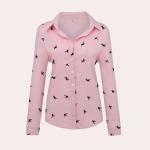Louise™ Dames Blouse met Zwaluwprint