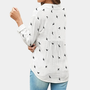 Louise™ Dames Blouse met Zwaluwprint