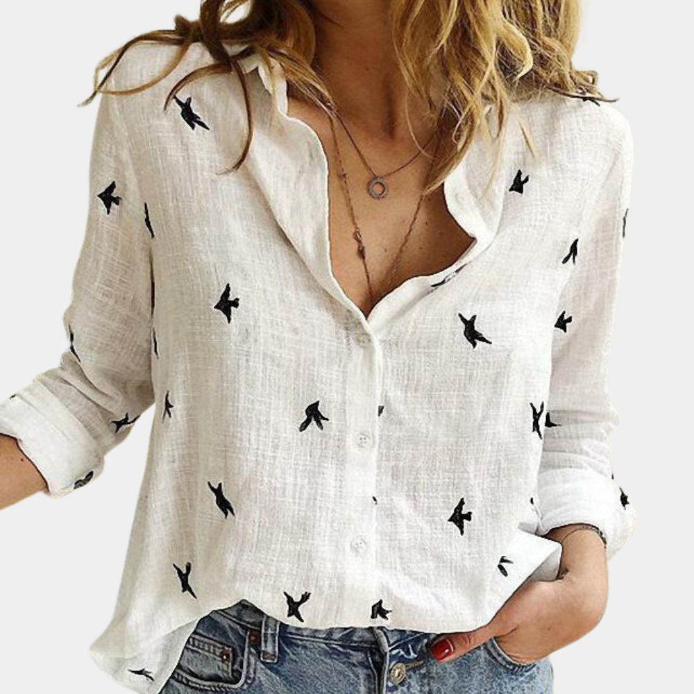 Louise™ Dames Blouse met Zwaluwprint