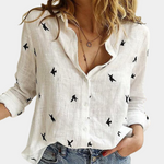 Louise™ Dames Blouse met Zwaluwprint