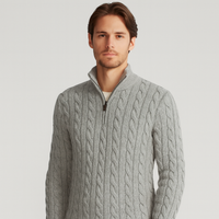 Laurent de Vries | Luxe Heren Half-Zip Trui met Hoge Kraag