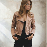 Hailey | Asymmetrische Rits Moto-Stijl Kunstleren Jas