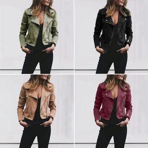 Hailey | Asymmetrische Rits Moto-Stijl Kunstleren Jas