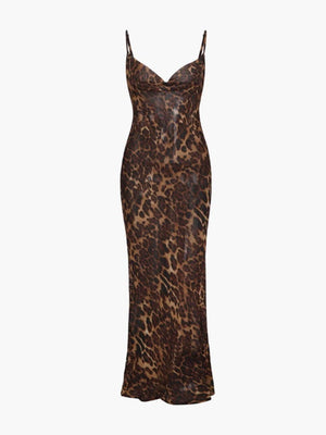 Theresia | Doorzichtige Leopard-Maxijurk – Wild & Verleidelijk