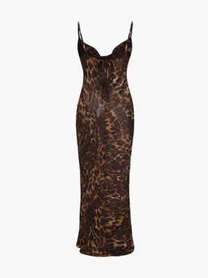 Theresia | Doorzichtige Leopard-Maxijurk – Wild & Verleidelijk