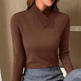Veerle™ Elegante Top met Asymmetrische Kraag