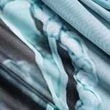 Angela | Twee-delig badpak set met abstracte print, strikbanden en pareo