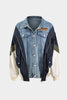 Jade | Patchwork-jack met denim- en nylon-elementen – Casual en uniek