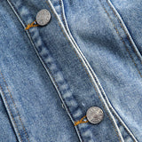 Jade | Patchwork-jack met denim- en nylon-elementen – Casual en uniek