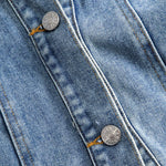 Jade | Patchwork-jack met denim- en nylon-elementen – Casual en uniek