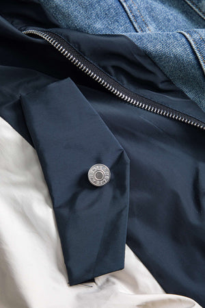 Jade | Patchwork-jack met denim- en nylon-elementen – Casual en uniek